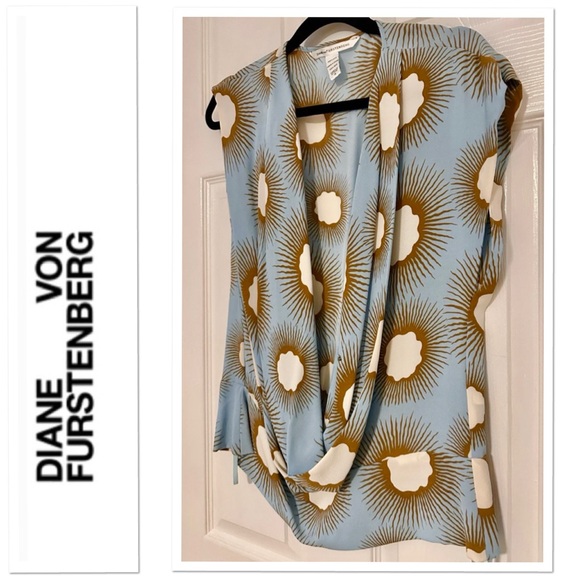 Diane Von Furstenberg Elissa printed drape silk blouse - Picture 1 of 11